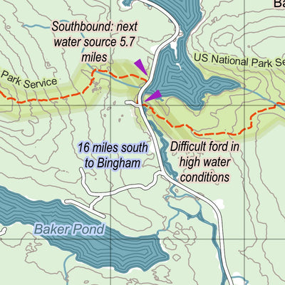 Eyes Up Adventure Co. Maine AT Trail Map #9: Moxie Pond digital map