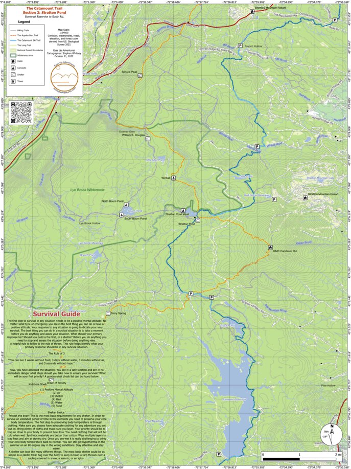 Catamount Train The Catamount Trail Section 2: Stratton Pond Map by Eyes Up Adventures ...