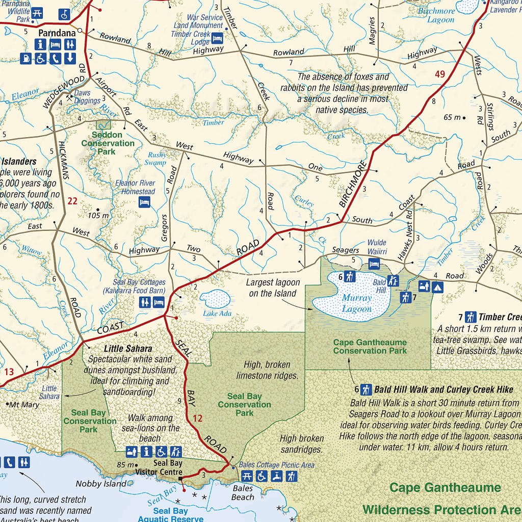 Kangaroo Island souvenir tourist Map and guide by Flat Earth Mapping ...