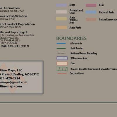 Flatline Maps LLC Arizona GMU 36A - FlatlineMaps 25H digital map