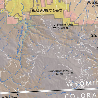 Fly Fishing Outfitters Upper North Platte River Colorado - Wyoming - FFO digital map