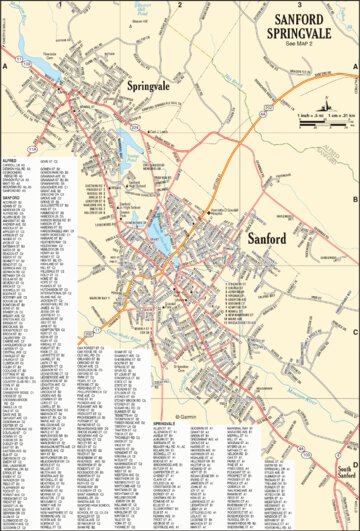 Garmin Maine Atlas & Gazetteer- Sanford/Springvale digital map
