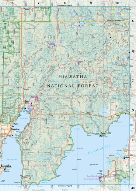 Garmin Michigan Atlas & Gazetteer Page 43 digital map