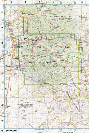 Garmin New Mexico Atlas & Gazetteer Page 48 digital map