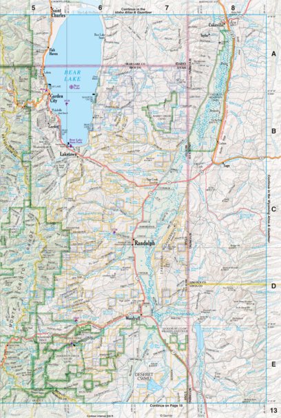 Garmin Utah Atlas & Gazetteer Page 13 digital map