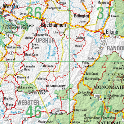 Garmin West Virginia Atlas & Gazetteer Overview Map digital map