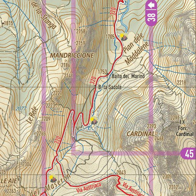 Geoforma FZE 40. Latemar, Val di Fiemme, Val di Fassa, Catena del Lagorai digital map