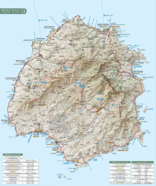 thassos island map