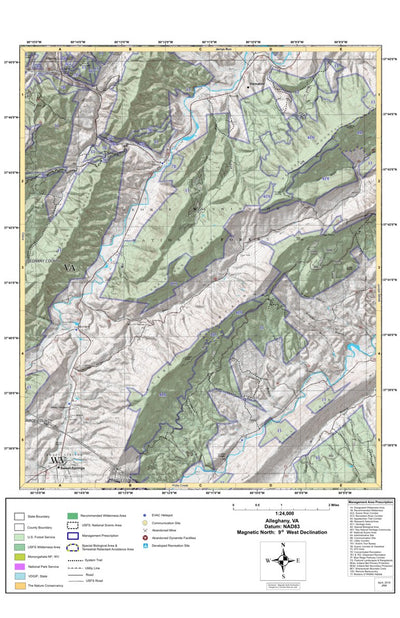George Washington & Jefferson National Forest Alleghany digital map