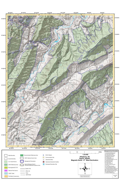 George Washington & Jefferson National Forest Alleghany digital map