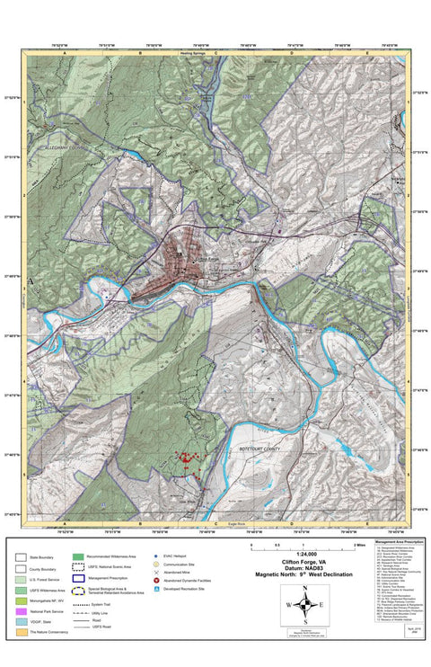 George Washington & Jefferson National Forest Clifton Forge digital map