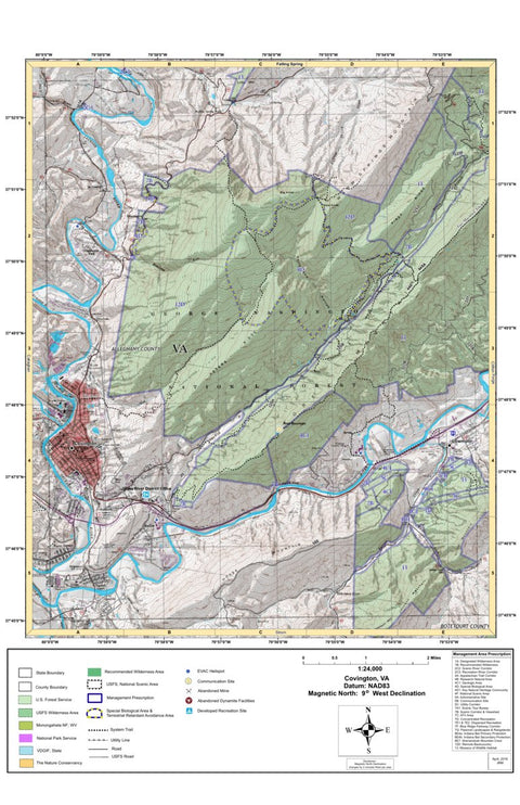 George Washington & Jefferson National Forest Covington digital map