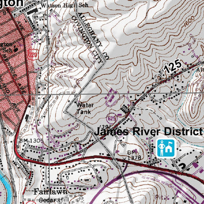George Washington & Jefferson National Forest Covington digital map