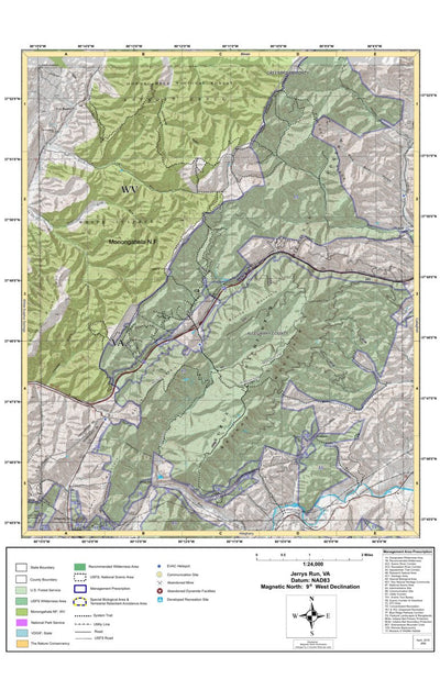 George Washington & Jefferson National Forest Jerrys Run digital map