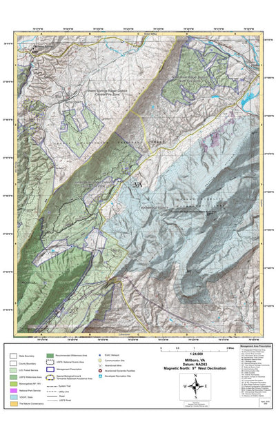 George Washington & Jefferson National Forest Millboro digital map