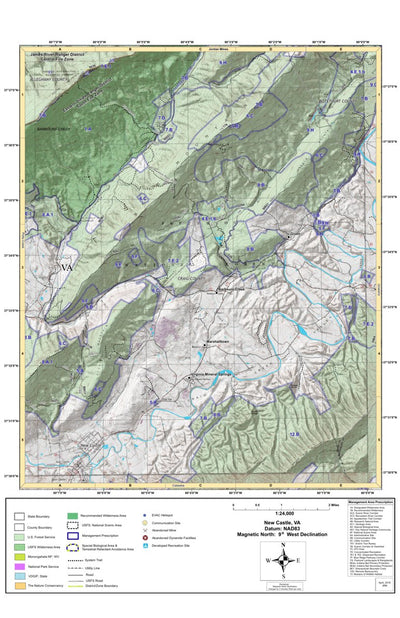 George Washington & Jefferson National Forest New Castle digital map