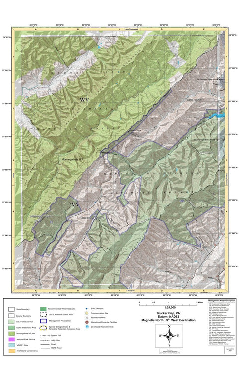George Washington & Jefferson National Forest Rucker Gap digital map