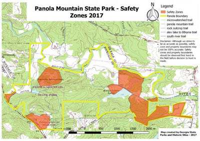 Georgia Department of Natural Resources Panola Mountain Safety Zone Map2017 digital map