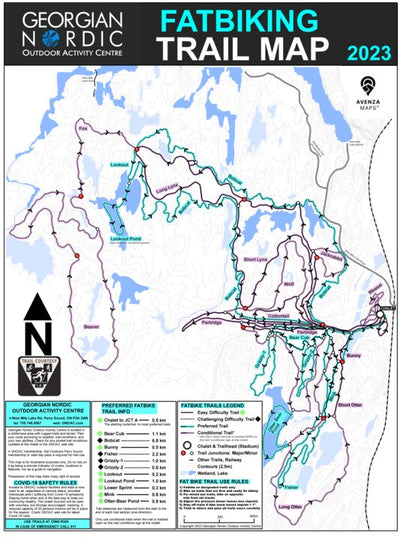 Georgian Nordic Outdoor Activity Centre GNOAC Fatbiking Trails Map 2023 digital map