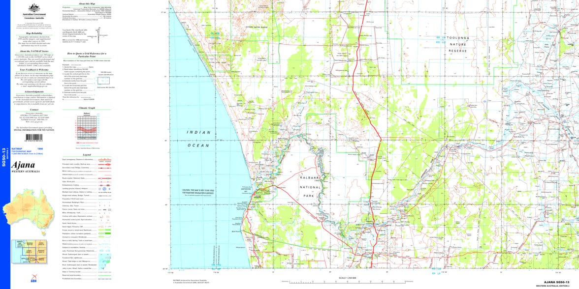 Ajana SG50 - 13 Map by Geoscience Australia | Avenza Maps