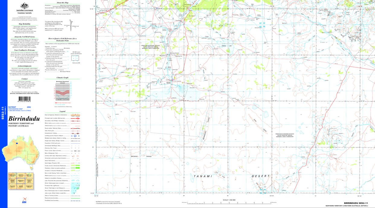 Birrindudu SE52 - 11 Map by Geoscience Australia | Avenza Maps
