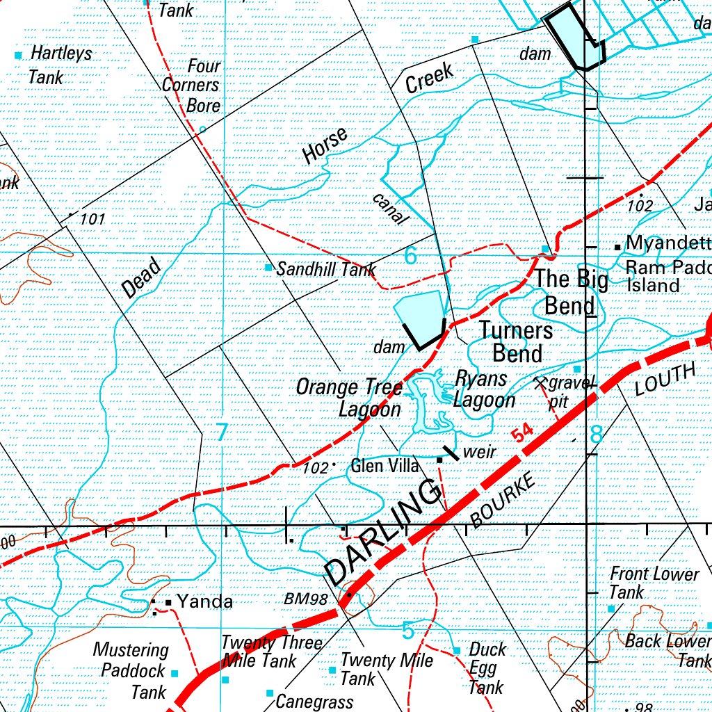 Bourke SH55 - 10 Map by Geoscience Australia | Avenza Maps