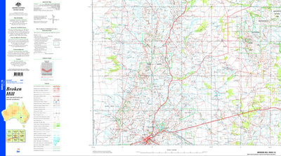 Geoscience Australia Broken Hill SH54 - 15 digital map