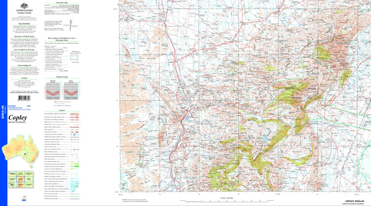 Coplay Map Copley SH54 - 09 Map by Geoscience Australia | Avenza Maps