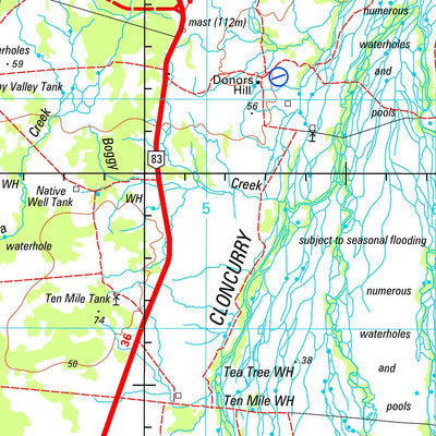Geoscience Australia Donor Hills SE54 - 10 digital map