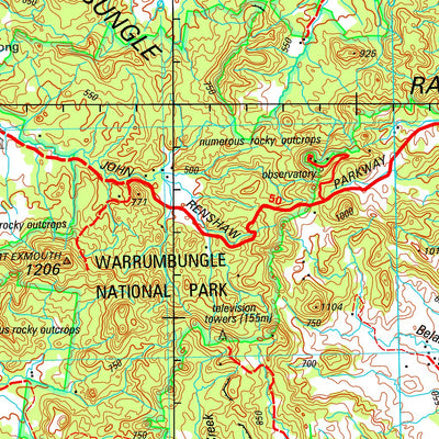 Geoscience Australia Gilgandra SH55 - 16 digital map