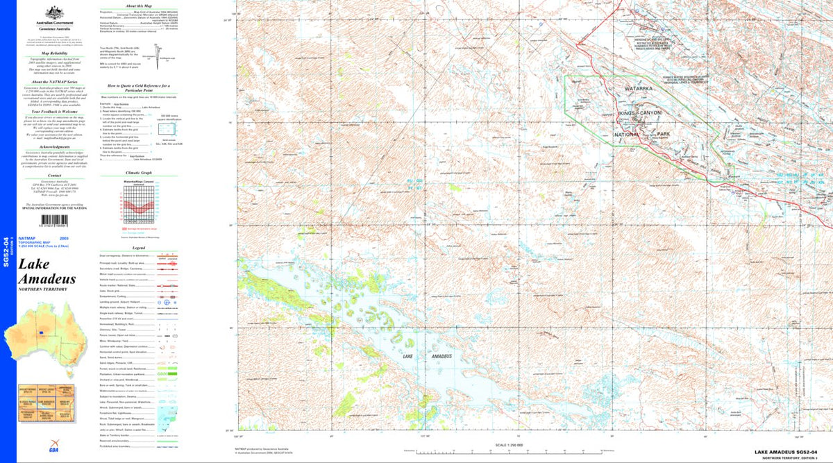 Lake Amadeus SG52 - 04 Map by Geoscience Australia | Avenza Maps