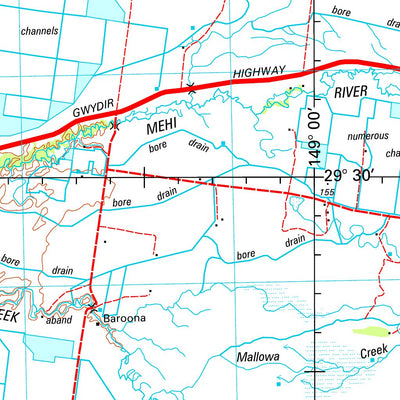 Geoscience Australia Moree SH55 - 08 digital map