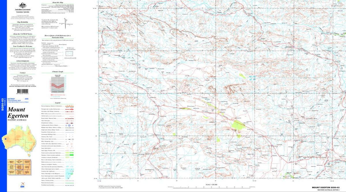Mount Egerton SG50 - 03 Map by Geoscience Australia | Avenza Maps