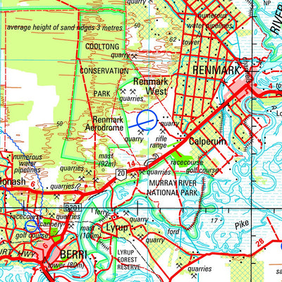 Geoscience Australia Renmark SI54 - 10 digital map