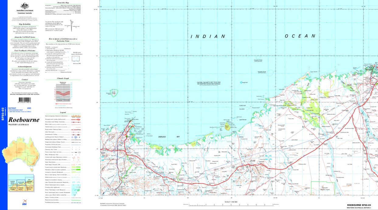 Roebourne Sf50 03 Map By Geoscience Australia Avenza Maps 9015