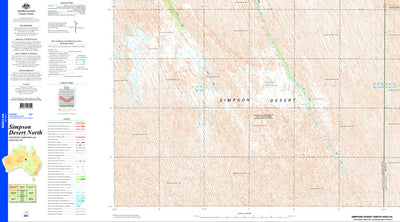 Geoscience Australia Simpson Desert North SG53 - 04 digital map