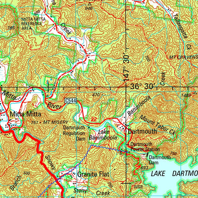 Geoscience Australia Tallangatta SJ55 - 03 digital map