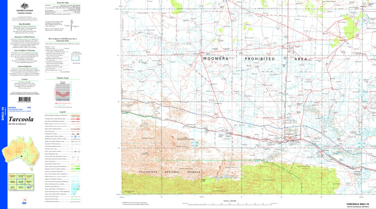 Tarcoola SH53 - 10 Map by Geoscience Australia | Avenza Maps