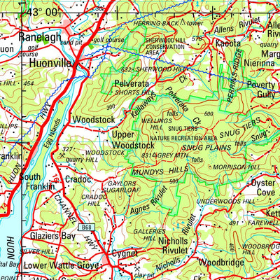 Geoscience Australia Tasmania South East - SK55 - 23 digital map