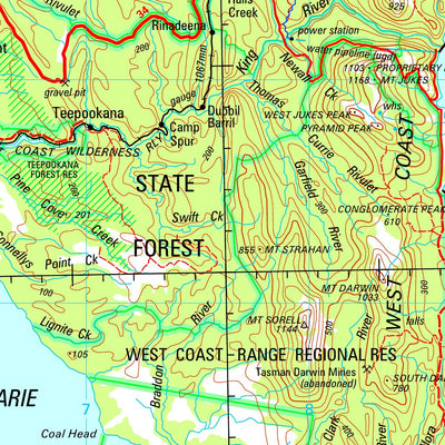 Geoscience Australia Tasmania South West SK55 - 22 digital map