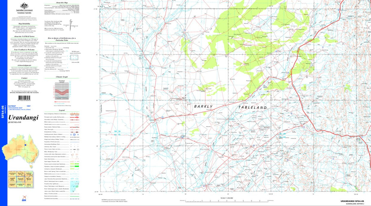 Urandangi SF54 - 05 Map by Geoscience Australia | Avenza Maps