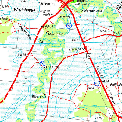 Geoscience Australia Wilcannia SH54 - 16 digital map