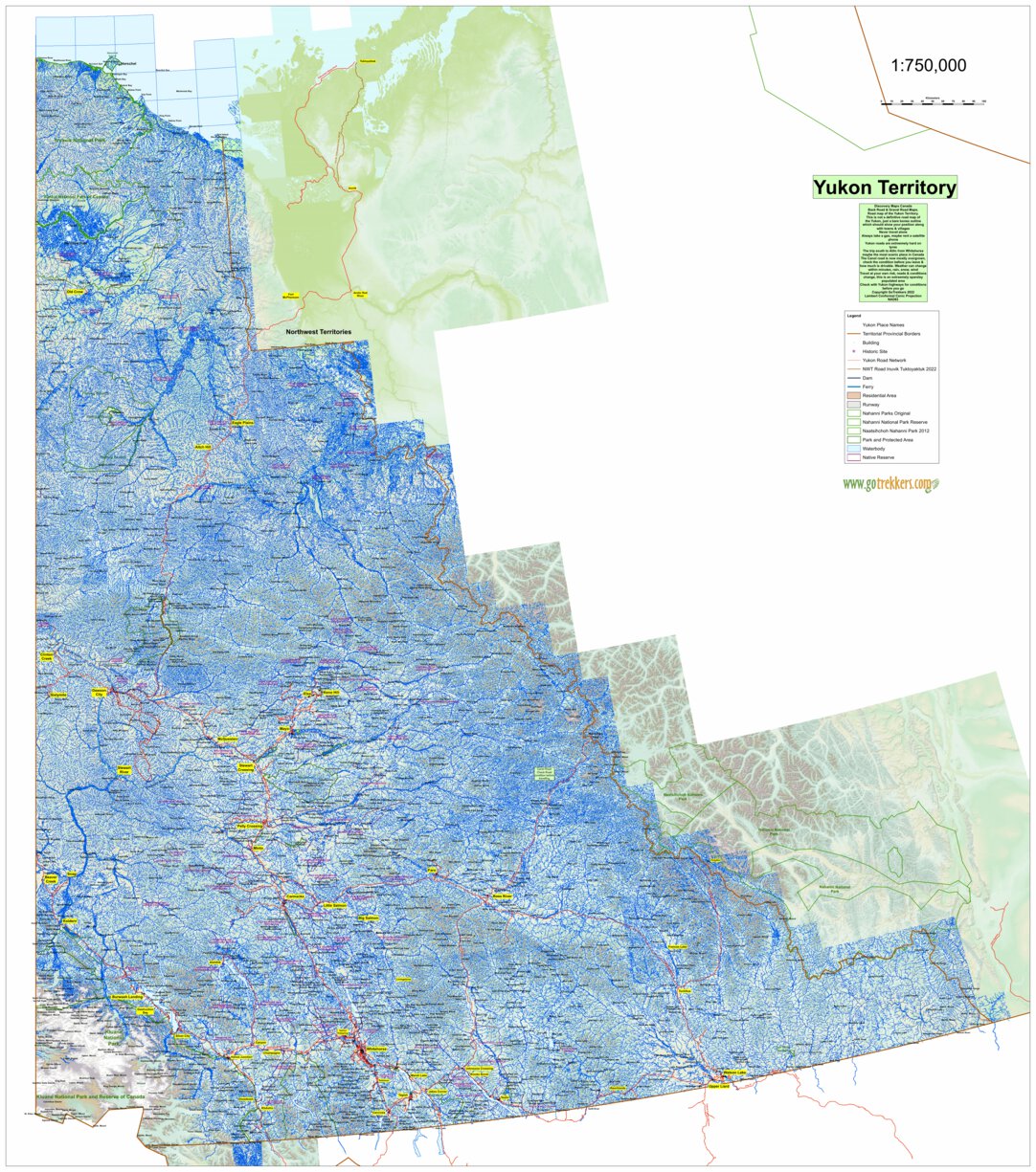 Yuk Map Yukon Road Map by GoTrekkers Ltd | Avenza Maps