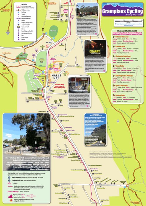 Halls Gap Village Centre Route 01b Map By Grampians Cycling Pty Ltd   Grampians Cycling Pty Ltd Halls Gap Village Centre Route 01b Digital Map 35490662547612 