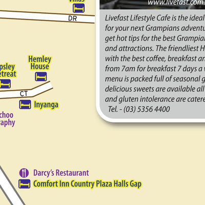 Grampians Cycling Pty Ltd Halls Gap Village Centre - Route 01b digital map