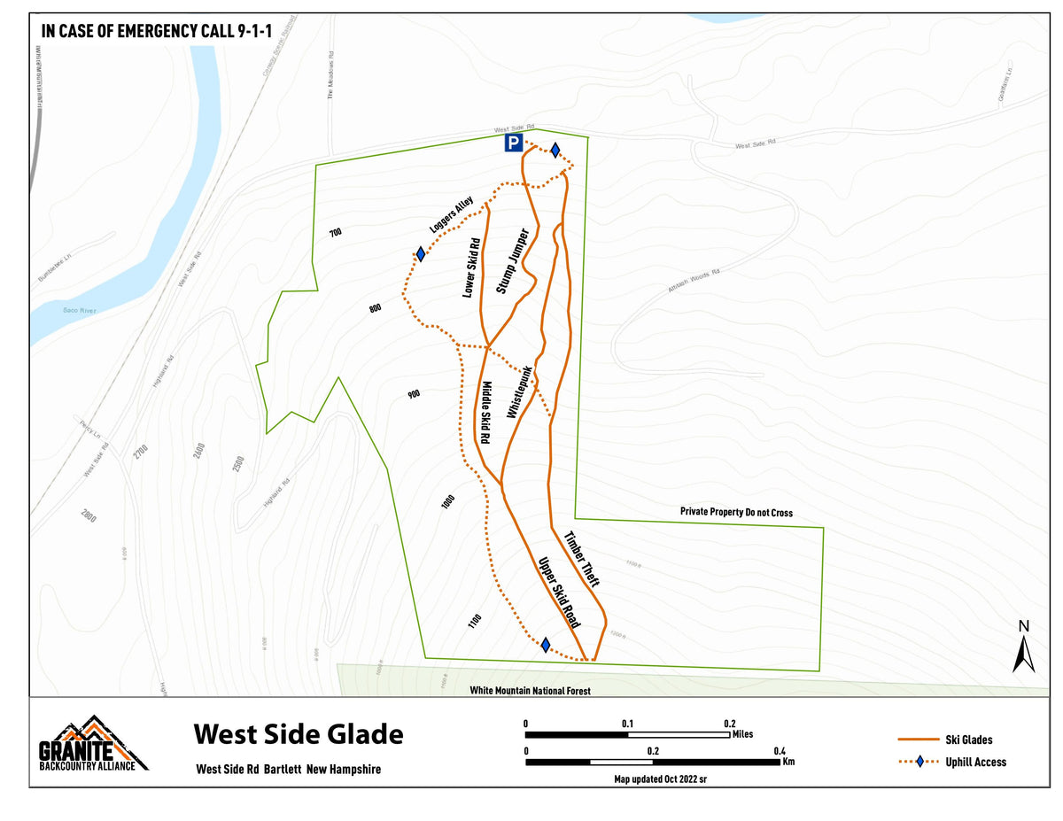 Bartlett - West Side Glade Map by Granite Backcountry Alliance | Avenza ...