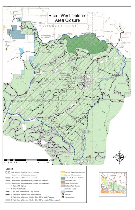 Dolores Ranger District Travel Map - Closure Area by Great