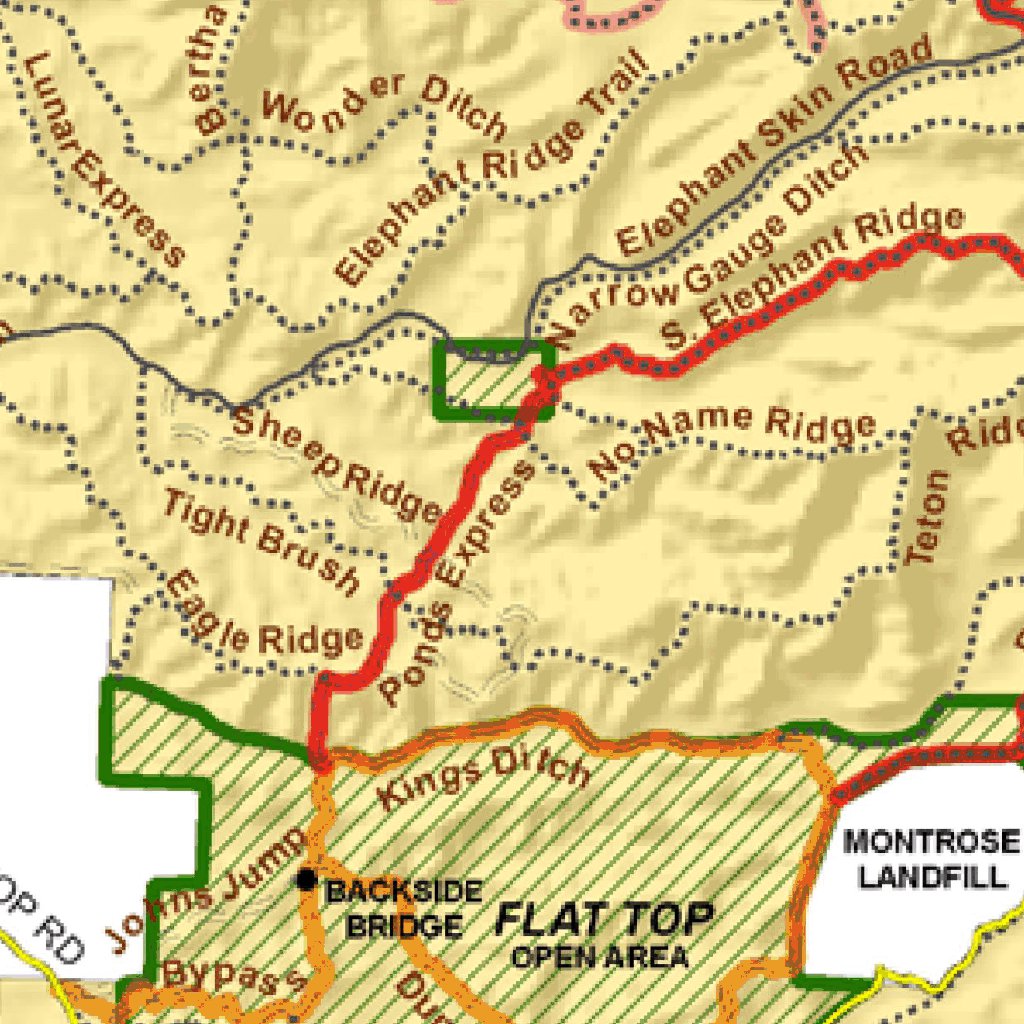 Flat Top Peach Valley Recreation Area Travel Map by Great Outdoors