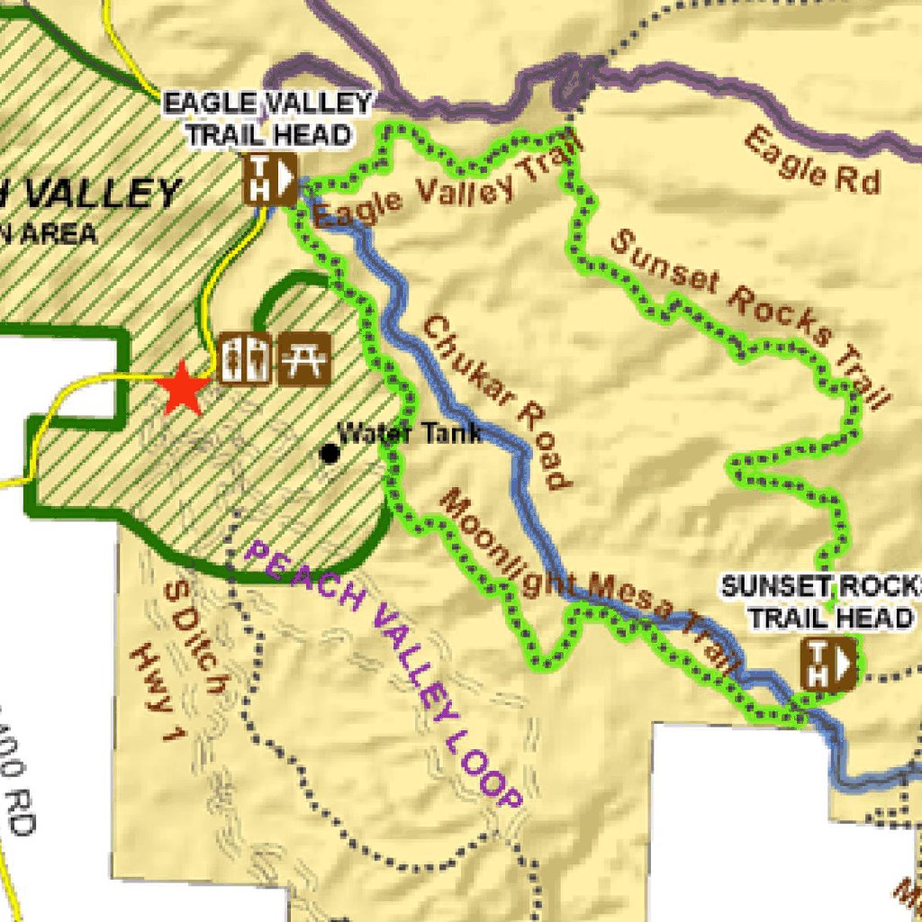 Flat Top Peach Valley Recreation Area Travel Map by Great Outdoors