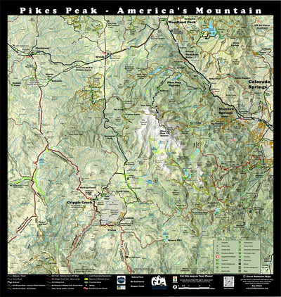Great Outdoors Adventures Pikes Peak - America's Mountain Trail Map digital map